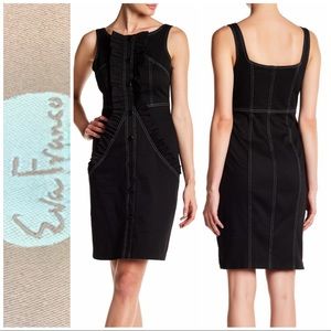 Eva Franco Tupelo Front Button black dress size 4